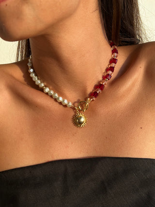 Collier choker Sunshine Dealer Rouge/Rose